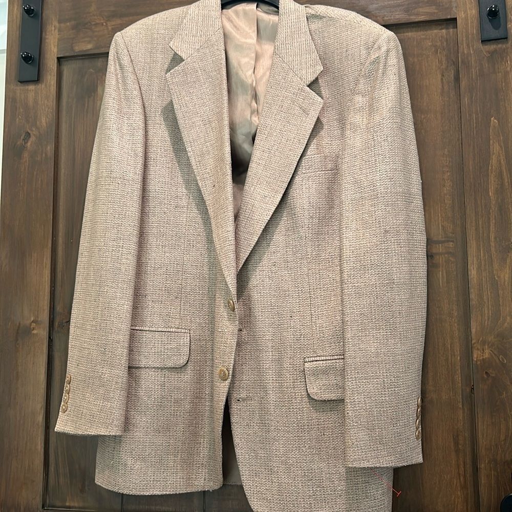 E745 Deansgate Men’s Brown Blazer Sz. 40L Sportscoat Beige